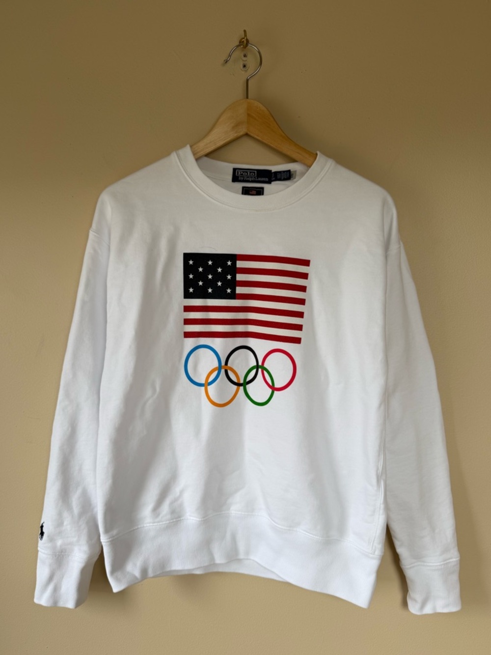 Polo Ralph Lauren Team USA Graphic Fleece Crewneck - Ceramic White - Small
